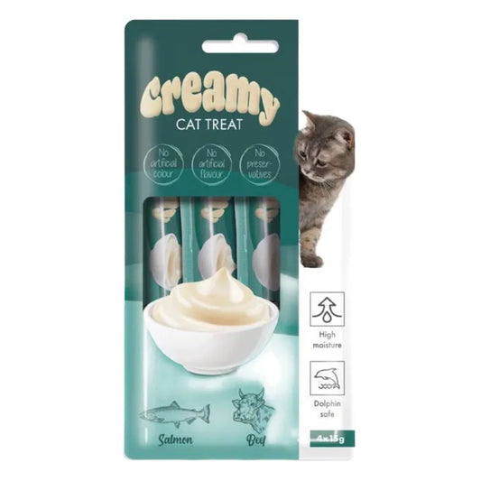 M-Pets Creamy Somonlu ve Biftekli Kedi Ödülü 4X15 Gram