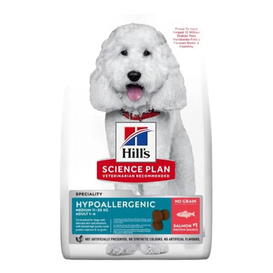 Hill's Science Plan Hypo-Allergenic Somonlu Orta Irk Yetişkin Köpek Maması 2,5 Kg