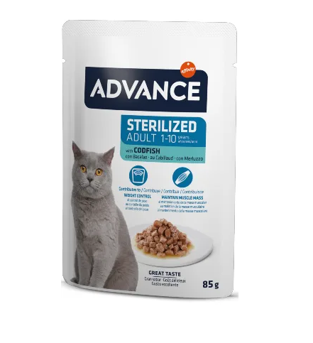 Advance Cat Sterilized Morina Balıklı Pouch Kısırlaştırılmış Kedi Yaş Maması 85 Gr